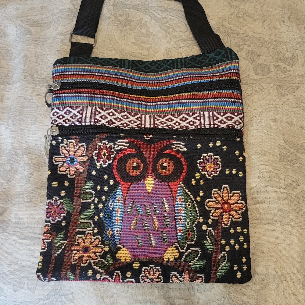 Colorful Owl Patterned Women's Shoulder Hobo Bag